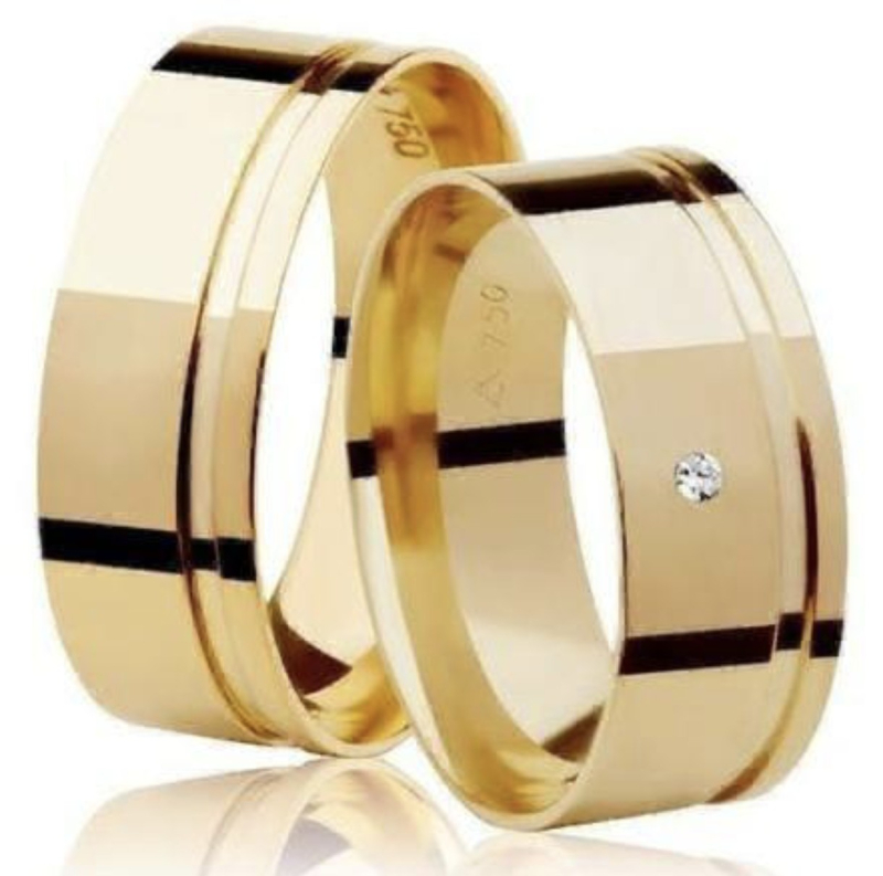 Aliança em Ouro 18K 8mm